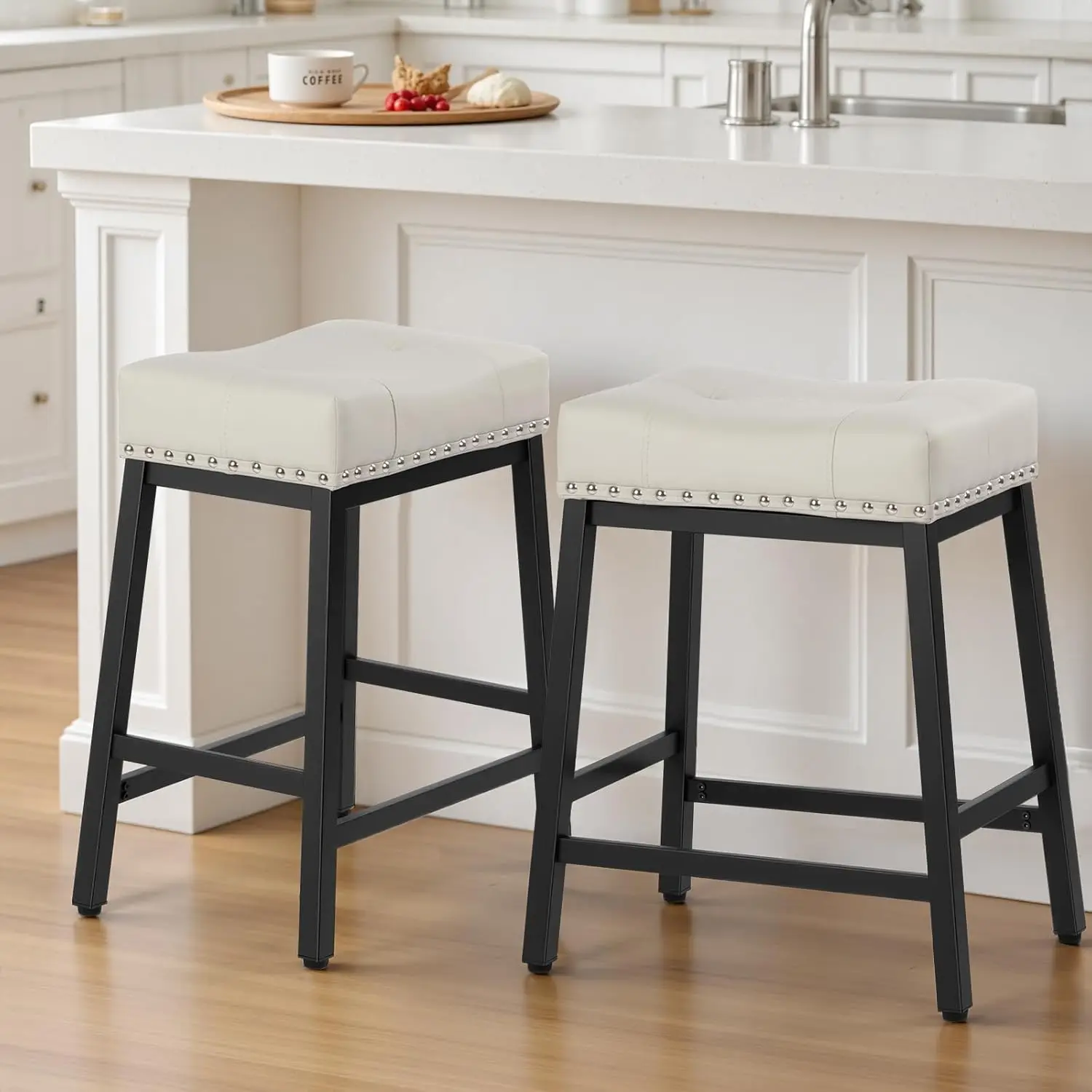 Комплект из 2 барных стульев для кухонного острова, высота 26 дюймов, сиденья из искусственной кожи с подушкой толщиной 4,3 дюйма, на заказ
Комплект из 2 барных стульев для кухонного острова, высота 26 дюймов, сиденья из искусственной кожи с подушкой толщиной 4,3 дюйма, на заказ