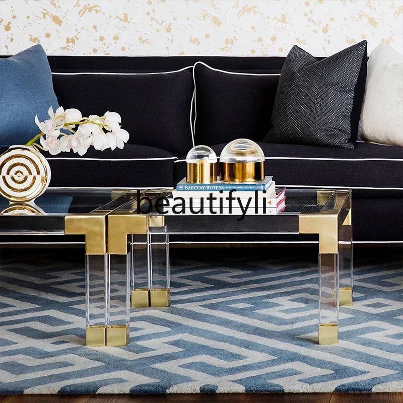 LXAcrylic coffee table transparent plexiglass coffee table electroplating process metal furniture transparent edge tableSSS
LXAcrylic coffee table transparent plexiglass coffee table electroplating process metal furniture transparent edge tableSSS