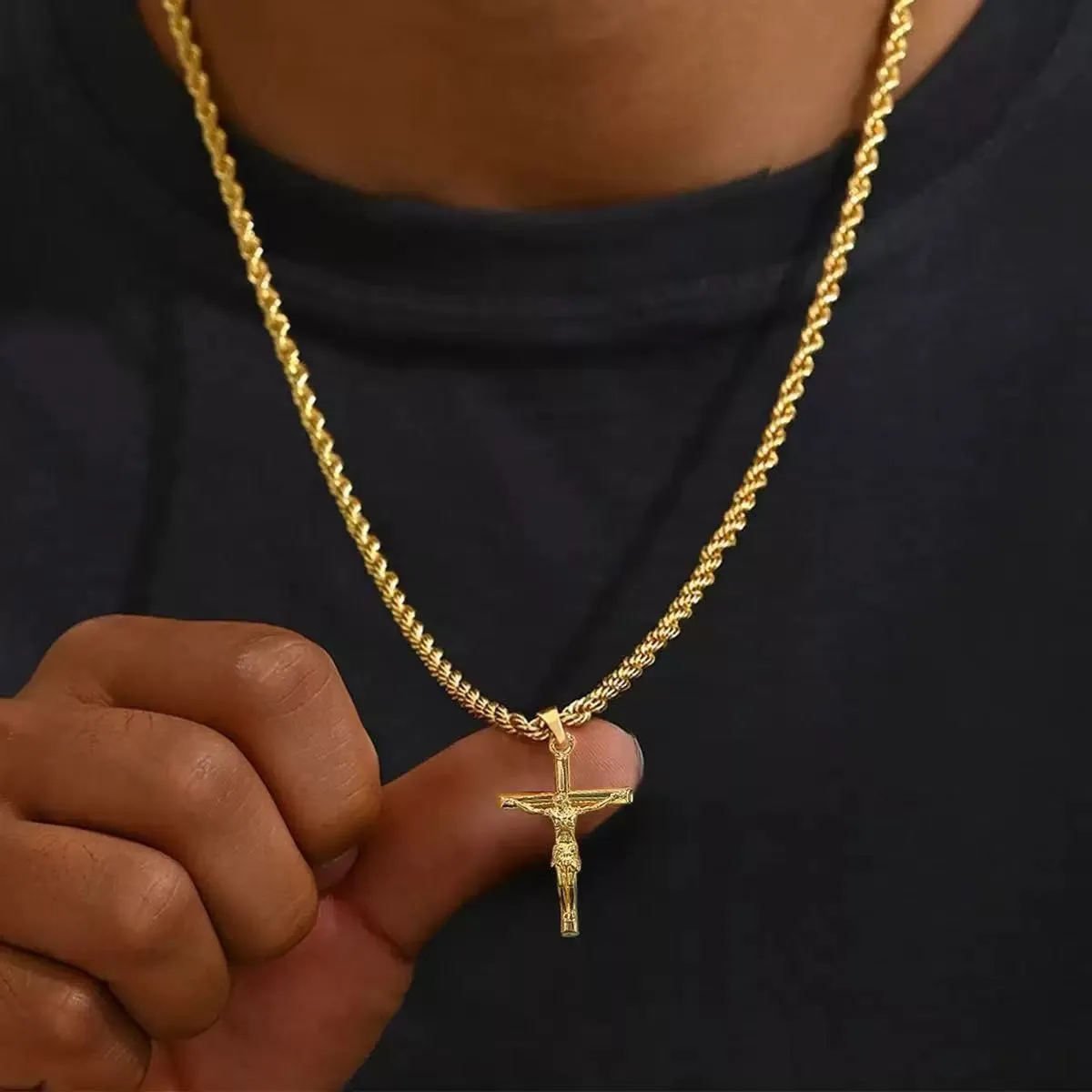 Luxury 24K 9999 Pure Gold real gold Cross Pendant Necklace Men's Necklace
Luxury 24K 9999 Pure Gold real gold Cross Pendant Necklace Men's Necklace
