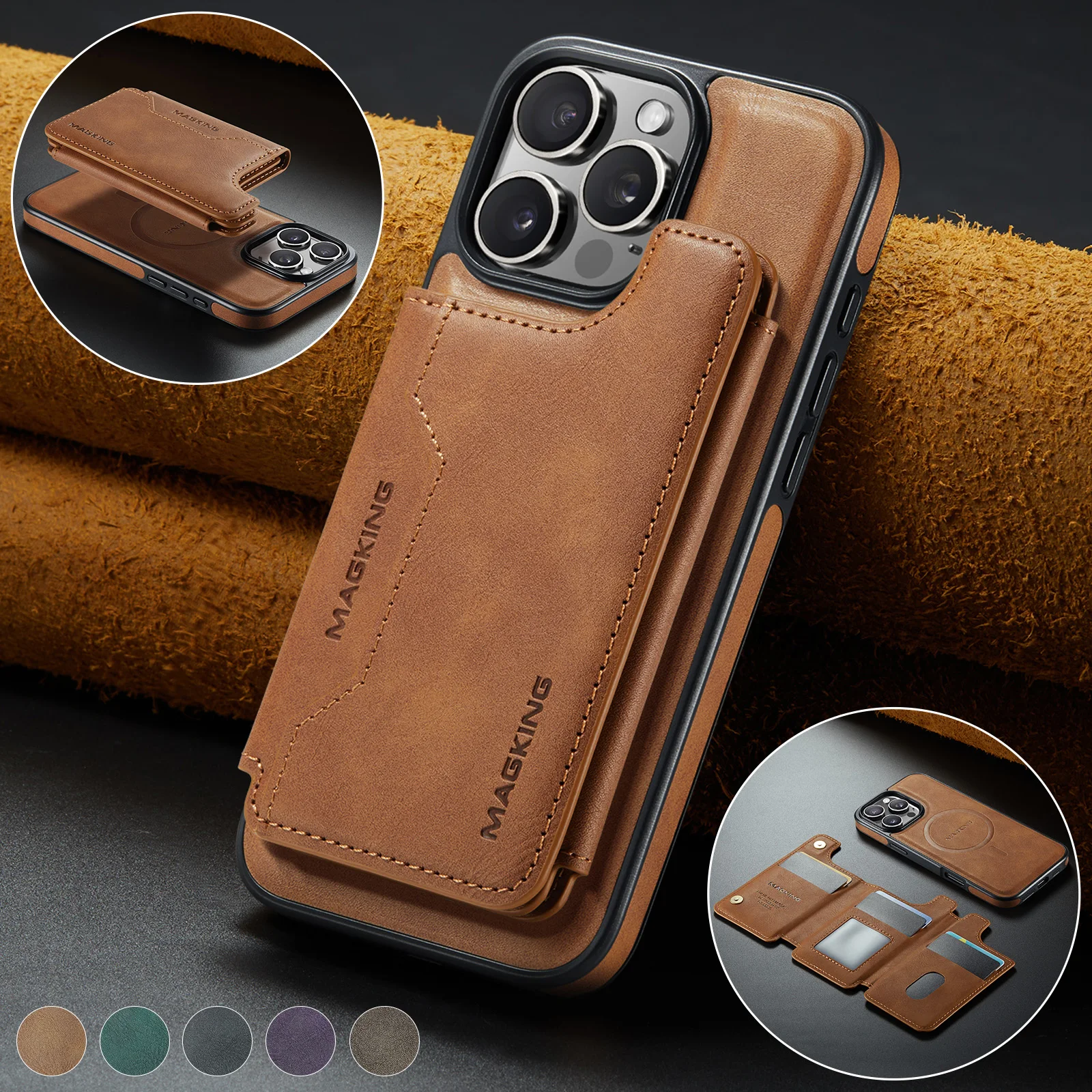 2 in 1 Detachable Cards Solt Wallet Leather Case For iPhone 16 Pro Max 15 Plus 14 13 12 Magnetic For Magsafe RFID Pocket Cover
2 in 1 Detachable Cards Solt Wallet Leather Case For iPhone 16 Pro Max 15 Plus 14 13 12 Magnetic For Magsafe RFID Pocket Cover