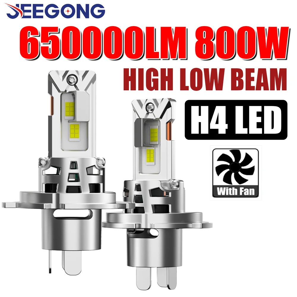 Светодиодные фары H4 9084 CSP CHIPS 650000LM 800W, суперяркие, для автомобиля, ближний/дальний свет, размер 1:1 галогеновой лампы, простая установка
Светодиодные фары H4 9084 CSP CHIPS 650000LM 800W, суперяркие, для автомобиля, ближний/дальний свет, размер 1:1 галогеновой лампы, простая установка