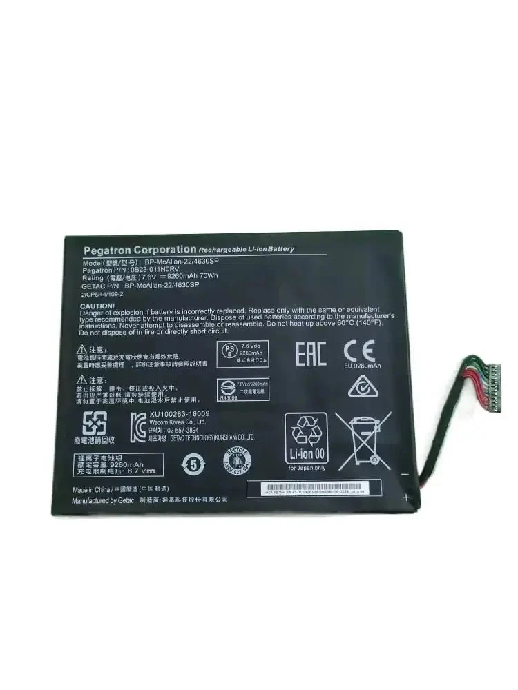 New BP-McAllan-22/4630SP 0B23-011N0RV Laptop Battery 7.6V 70Wh 9260mAh Laptop Battery For Getac Wacom msp16
New BP-McAllan-22/4630SP 0B23-011N0RV Laptop Battery 7.6V 70Wh 9260mAh Laptop Battery For Getac Wacom msp16