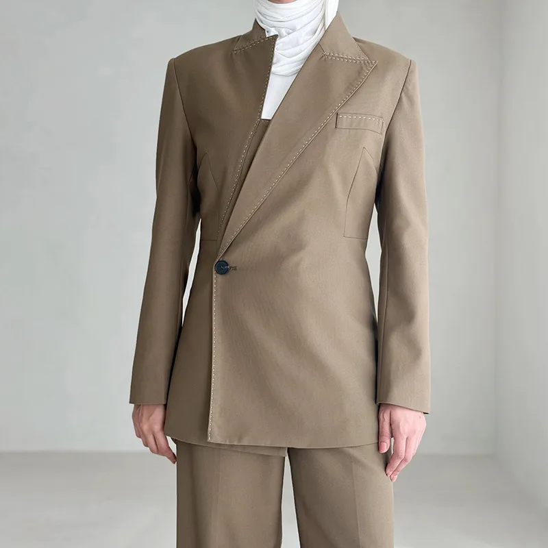 Women's suit jacket 2025 summer new style fashionable raised-line design high-end style small suit coats
Women's suit jacket 2025 summer new style fashionable raised-line design high-end style small suit coats