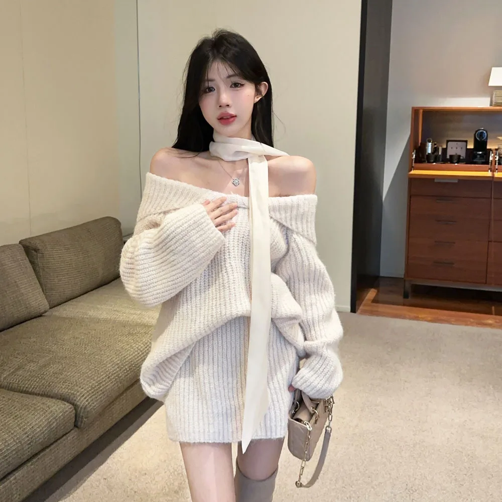 2026 Spring Fashion Sexy Knitted Sweater And Skirt Two-Piece Set Long Sleeve One-Shoulder Wrap around Skirt Casual Wear
2026 Spring Fashion Sexy Knitted Sweater And Skirt Two-Piece Set Long Sleeve One-Shoulder Wrap around Skirt Casual Wear