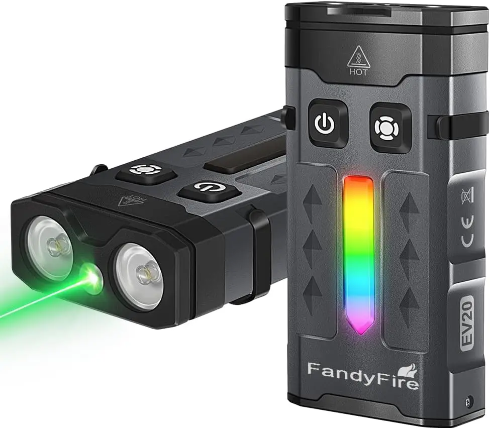 Перезаряжаемый брелок-фонарик на 1100 люмен с зеленым лучом, светодиодом RGB и магнитным хвостом для использования в чрезвычайных ситуациях на открытом воздухе
Перезаряжаемый брелок-фонарик на 1100 люмен с зеленым лучом, светодиодом RGB и магнитным хвостом для использования в чрезвычайных ситуациях на открытом воздухе