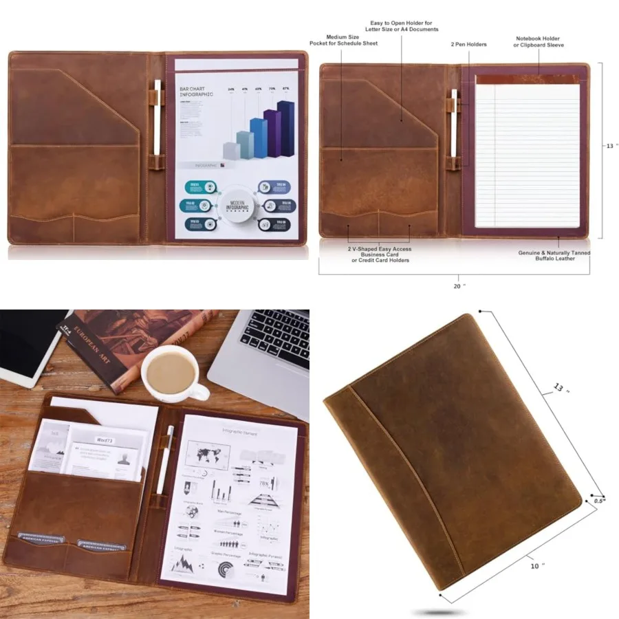 Leather Portfolio, A4 Document Folder Legal Pad Padfolio, Professional Writing Letter Notepad Clipboard Sleeve Organizer, Resum
Leather Portfolio, A4 Document Folder Legal Pad Padfolio, Professional Writing Letter Notepad Clipboard Sleeve Organizer, Resum