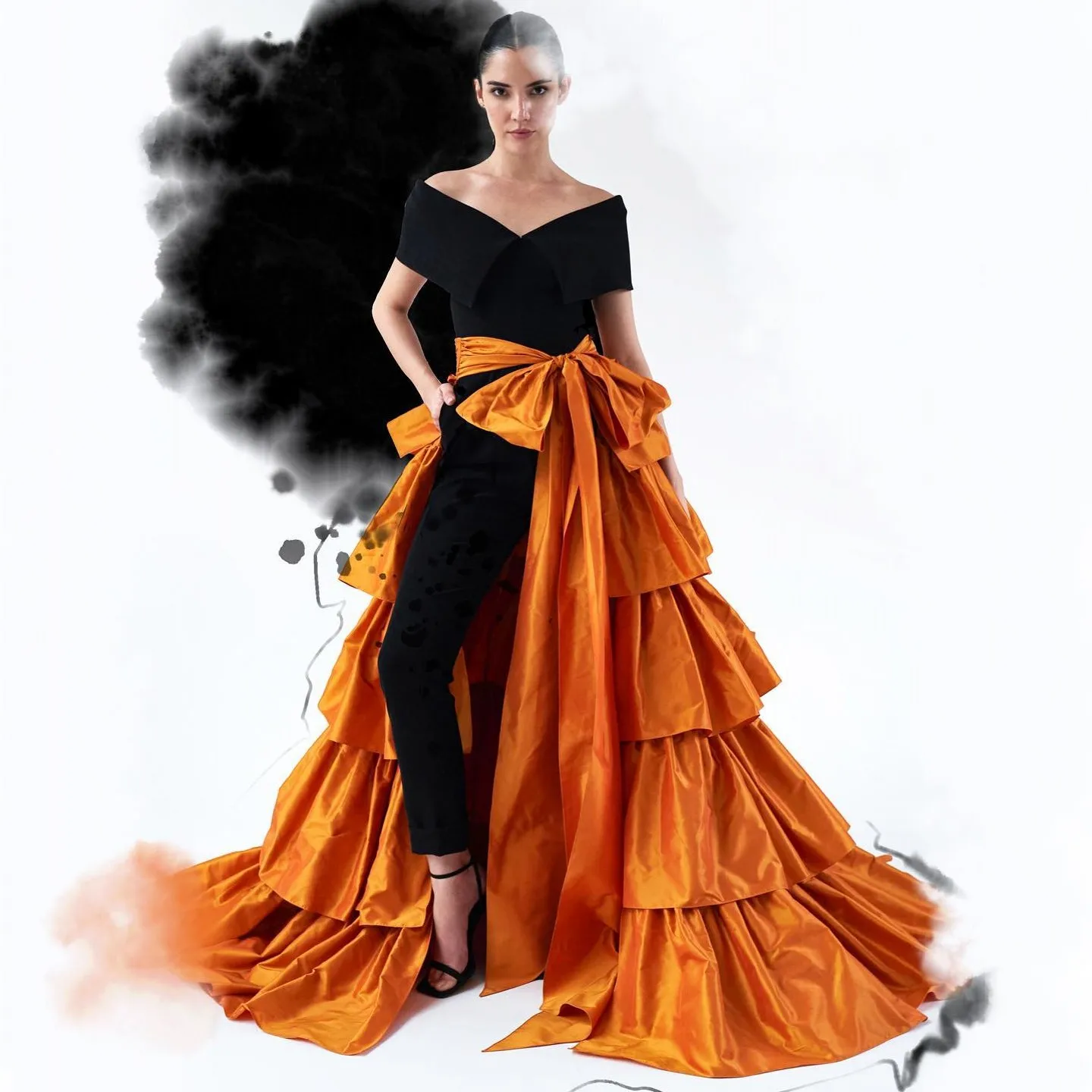 Couture Tierred Satin Long Women Detachable Train Formal Party Overlay Skirt With Bow Sash Long Women Skirt
Couture Tierred Satin Long Women Detachable Train Formal Party Overlay Skirt With Bow Sash Long Women Skirt