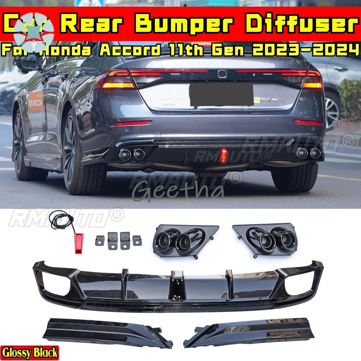 For Honda Accord 11th Gen 2023-2024 Body Kit Rear Bumper Splitter Glossy Black Sport Style Rear Bumper Lip Car Accessories
For Honda Accord 11th Gen 2023-2024 Body Kit Rear Bumper Splitter Glossy Black Sport Style Rear Bumper Lip Car Accessories