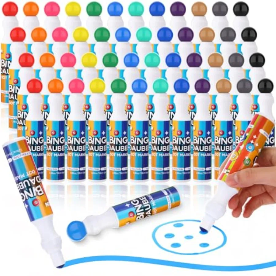 Pack Mixed Colors Set of Bingo Daubers Dot Markers Bulk Supplies in 12 Colors Dot Art Markers 1.28 oz Paint Craft Ideal for Art
Pack Mixed Colors Set of Bingo Daubers Dot Markers Bulk Supplies in 12 Colors Dot Art Markers 1.28 oz Paint Craft Ideal for Art