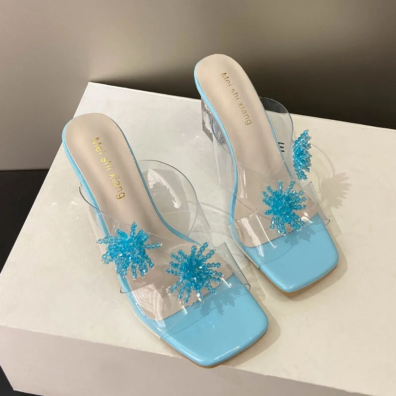 New Women High Heels Water Diamond Flower Sandals with Transparent Thick Bottom Women Shoes Party Dress PVC Slippers Mules Shoes
New Women High Heels Water Diamond Flower Sandals with Transparent Thick Bottom Women Shoes Party Dress PVC Slippers Mules Shoes