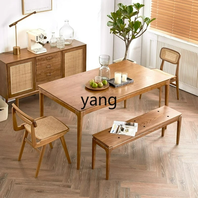 LTT Nordic all solid wood rectangular wabi-sabi desk multi-person dining table and chair combination
LTT Nordic all solid wood rectangular wabi-sabi desk multi-person dining table and chair combination