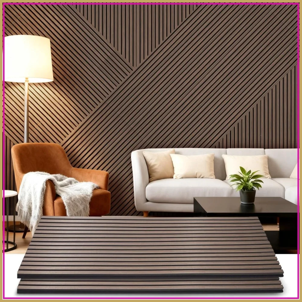 Acoustic Wood Wall Panels 2 Pack, Soundproof Paneling for Interior Decor, Walnut
Acoustic Wood Wall Panels 2 Pack, Soundproof Paneling for Interior Decor, Walnut
