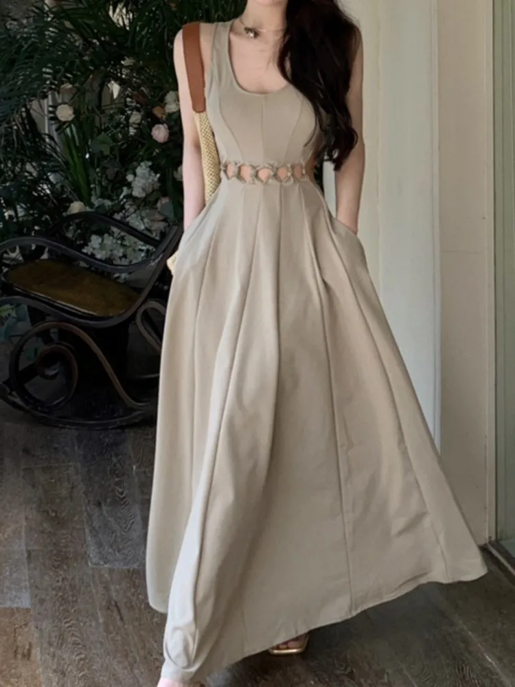 Elegant Sleeveless A-Line Party Birthday Dress Summer Women Fashion Casual Long Clothes Female Solid Chic Vestidos New Robe
Elegant Sleeveless A-Line Party Birthday Dress Summer Women Fashion Casual Long Clothes Female Solid Chic Vestidos New Robe