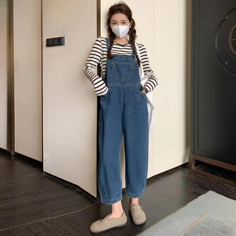 Trendy Denim Overalls Women's Casual High Waist Korean Sle Spring New Loose Fit One-Piece Pants Anti-Aging Street Sle
Trendy Denim Overalls Women's Casual High Waist Korean Sle Spring New Loose Fit One-Piece Pants Anti-Aging Street Sle