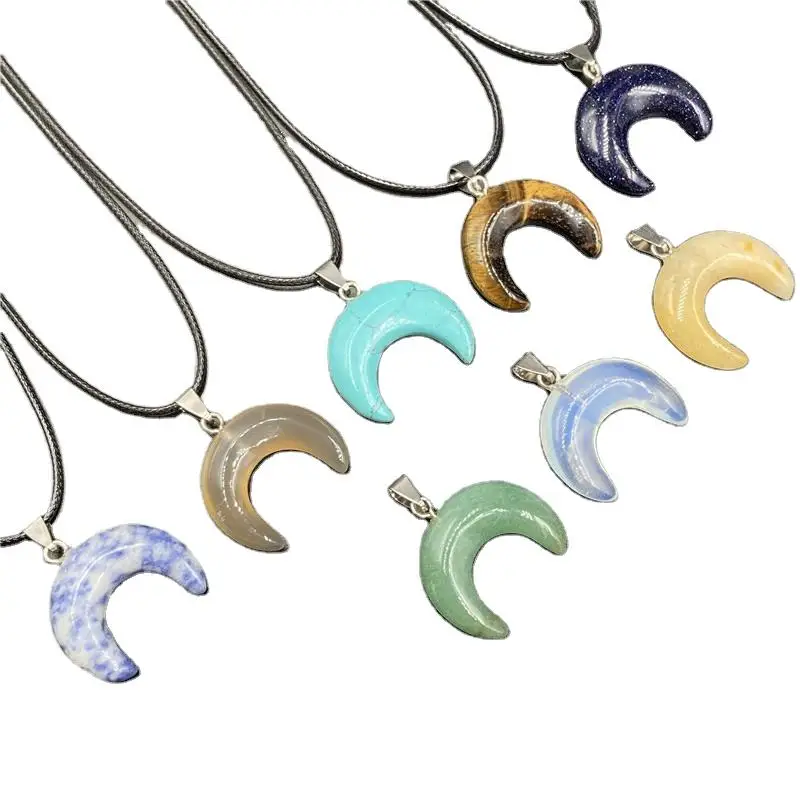Multiple Colors Natural Gemstone Ox Horn Pendant Necklace, Crescent Moon C-Shape Chakra Crystal Jewelry for Men Women
Multiple Colors Natural Gemstone Ox Horn Pendant Necklace, Crescent Moon C-Shape Chakra Crystal Jewelry for Men Women