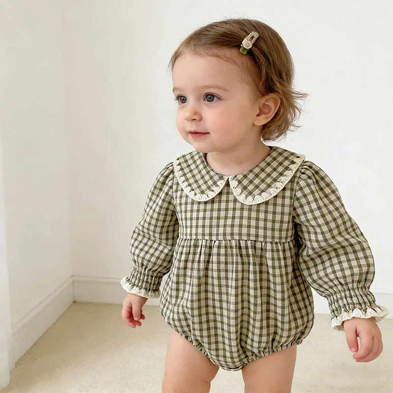 Jumpsuit Spring and Autumn Style Newborn Plaid Doll Collar Bag Fart Clothes Crawling Clothes
Jumpsuit Spring and Autumn Style Newborn Plaid Doll Collar Bag Fart Clothes Crawling Clothes