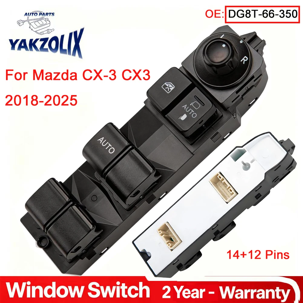 For Mazda CX-3 CX3 2018 - 2025 Front Left Driver Electric Power Master Window Switch Lifter Control Button DG8T-66-350 DG8T66350
For Mazda CX-3 CX3 2018 - 2025 Front Left Driver Electric Power Master Window Switch Lifter Control Button DG8T-66-350 DG8T66350