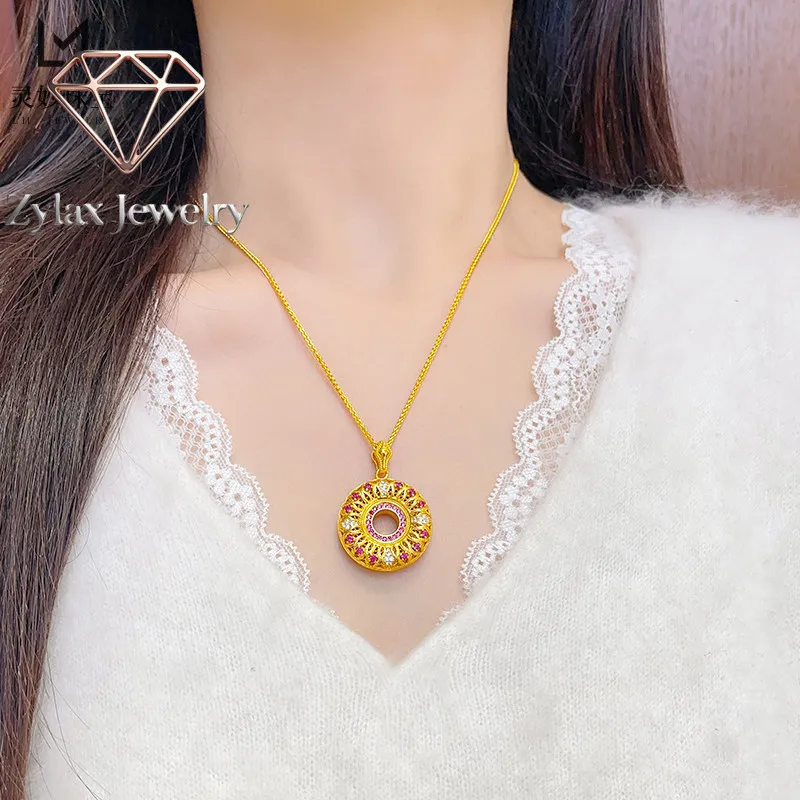 Zylax Jewelry Hollow Peace Buckle Clavicle Chain Women's 24K Gold AU999 - Clavicle-friendly chain fit, no discomfort, for all-da
Zylax Jewelry Hollow Peace Buckle Clavicle Chain Women's 24K Gold AU999 - Clavicle-friendly chain fit, no discomfort, for all-da
