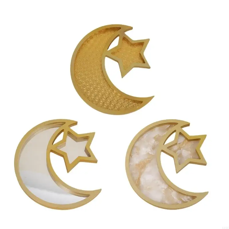 E28F Decorative Eid Mubarak Plate Moon and Star Decorative Tray for Fruits Nut Sweet Snacks Religious Table Decoration
E28F Decorative Eid Mubarak Plate Moon and Star Decorative Tray for Fruits Nut Sweet Snacks Religious Table Decoration