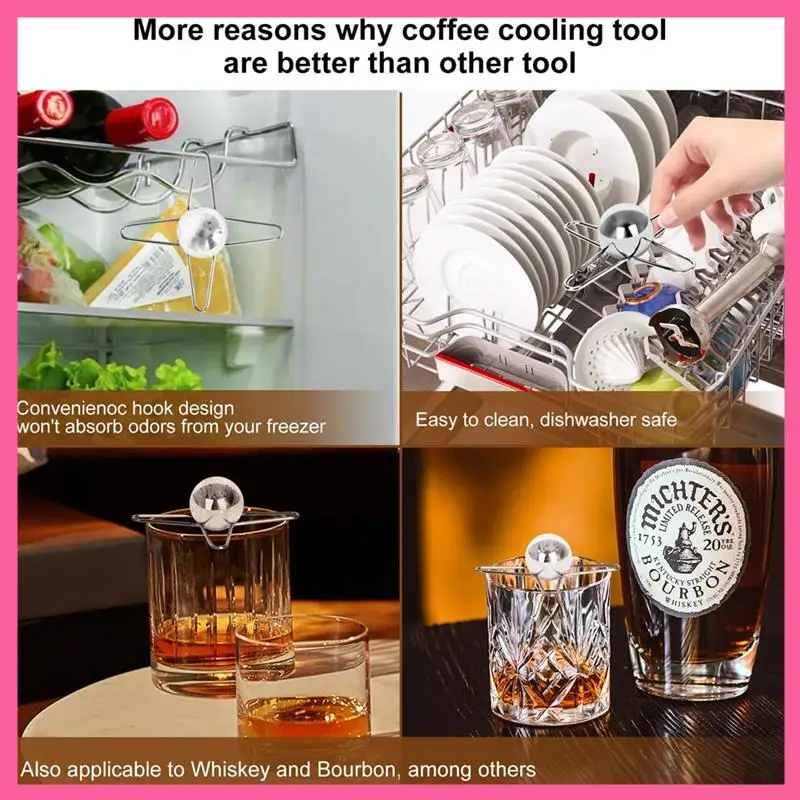 2Pcs Espresso Coffee Cooler With Reusable Stainless Steel Ball Unlock The True Flavors, Also Perfect Tool
2Pcs Espresso Coffee Cooler With Reusable Stainless Steel Ball Unlock The True Flavors, Also Perfect Tool