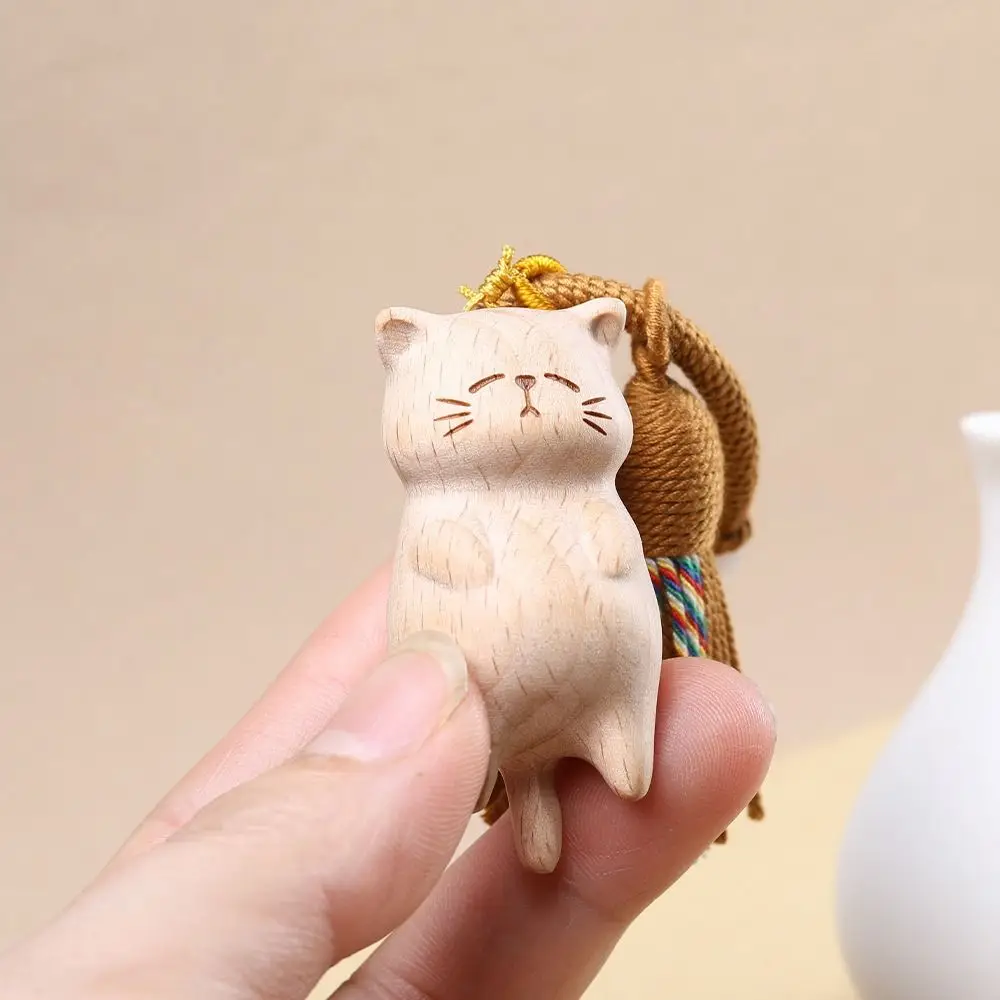 Weave Rope Wooden Carved Cat Keychain Cartoon Animal Bag Hanging Wood Kitty Dolls Pendant Kawaii Ornaments Carved Cat Keyring
Weave Rope Wooden Carved Cat Keychain Cartoon Animal Bag Hanging Wood Kitty Dolls Pendant Kawaii Ornaments Carved Cat Keyring