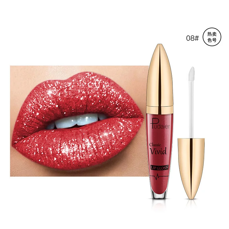 Pudaier Lip Gloss Waterproof Diamond Shimmer Glitter Lips Plumper Glaze Long Lasting Highly Pigmented Liquid Lipstick Makeup 
Pudaier Lip Gloss Waterproof Diamond Shimmer Glitter Lips Plumper Glaze Long Lasting Highly Pigmented Liquid Lipstick Makeup