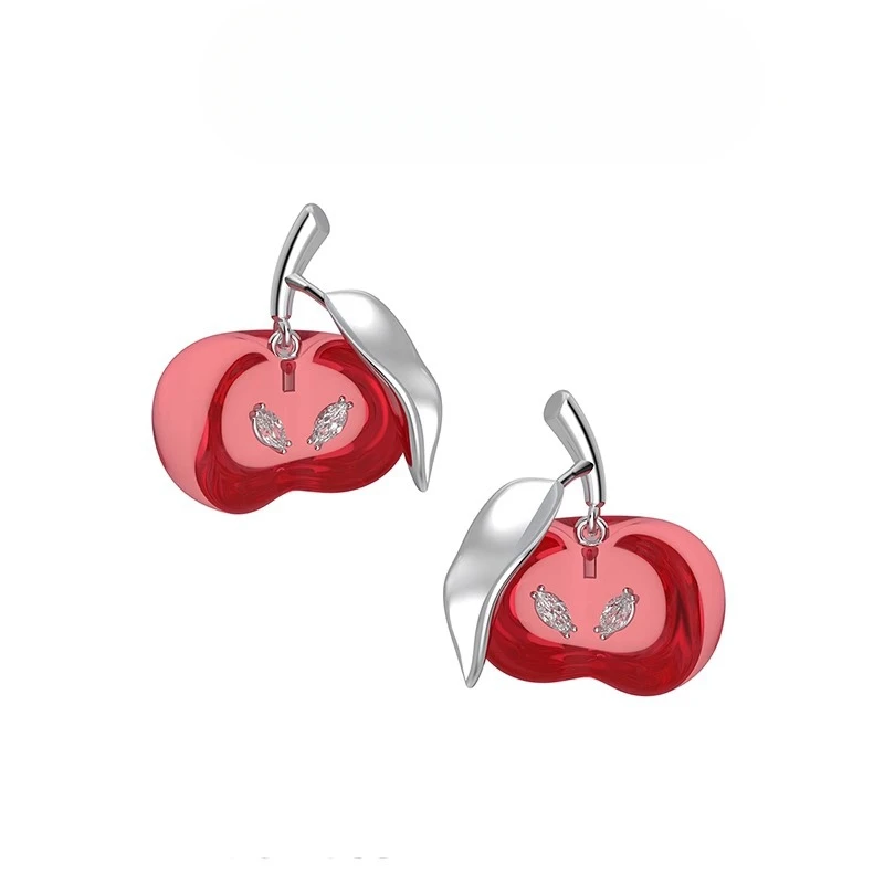 Fashionable and Chic Style Transparent Resin Embellished Zircon Sliced Apple Earrings Women's Punk Party Jewelry Earrings
Fashionable and Chic Style Transparent Resin Embellished Zircon Sliced Apple Earrings Women's Punk Party Jewelry Earrings