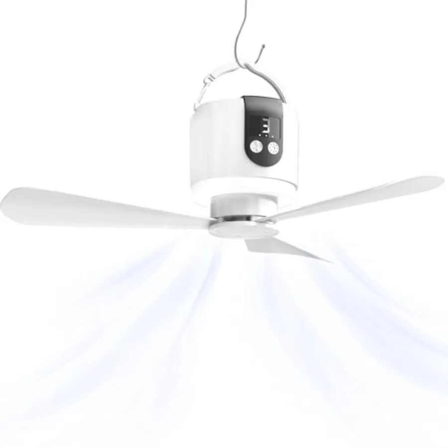 Portable Camping Ceiling Fan with Light and Remote, 15600mAh Battery Operated Tent Fan, Rechargeable Battery Powered Fan, Hanga
Portable Camping Ceiling Fan with Light and Remote, 15600mAh Battery Operated Tent Fan, Rechargeable Battery Powered Fan, Hanga