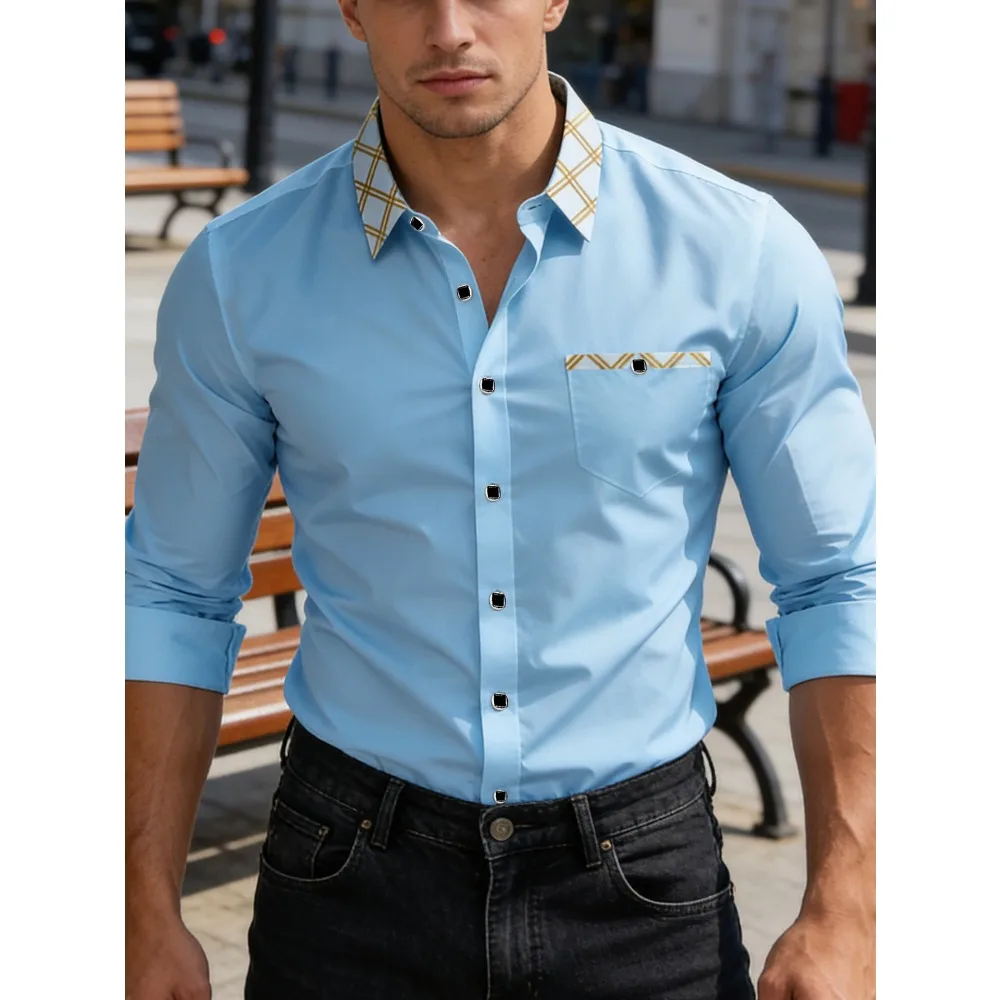 FGKKS Men Shirt Brand New European Patchwork Long Sleeve Smart Casual Elastic Wrinkle-free Male Business Dress Shirts
FGKKS Men Shirt Brand New European Patchwork Long Sleeve Smart Casual Elastic Wrinkle-free Male Business Dress Shirts
