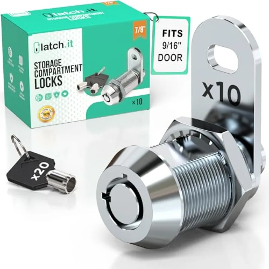RV storage cabinet drawer cam lock, all metal, silver, fits 9/16 door thickness, 20 tubular keys included, 10-pack for mailbox
RV storage cabinet drawer cam lock, all metal, silver, fits 9/16 door thickness, 20 tubular keys included, 10-pack for mailbox