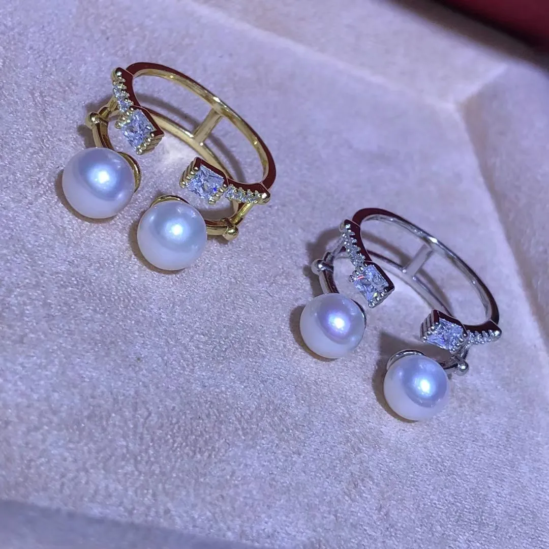 S925 Sterling Silver Adjustable Ring Mount Settings Findings Mountings Accessory Parts Fittings for 6-7mm Pearls 5pcs/lot
S925 Sterling Silver Adjustable Ring Mount Settings Findings Mountings Accessory Parts Fittings for 6-7mm Pearls 5pcs/lot