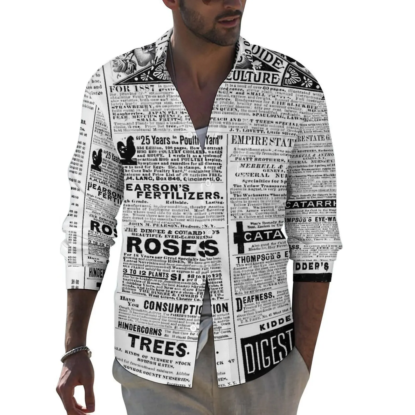Old Newspaper Stylish Casual Shirt Men Retro Letter Print Shirt Spring Cool Blouses Long Sleeve Custom Oversized Clothing
Old Newspaper Stylish Casual Shirt Men Retro Letter Print Shirt Spring Cool Blouses Long Sleeve Custom Oversized Clothing