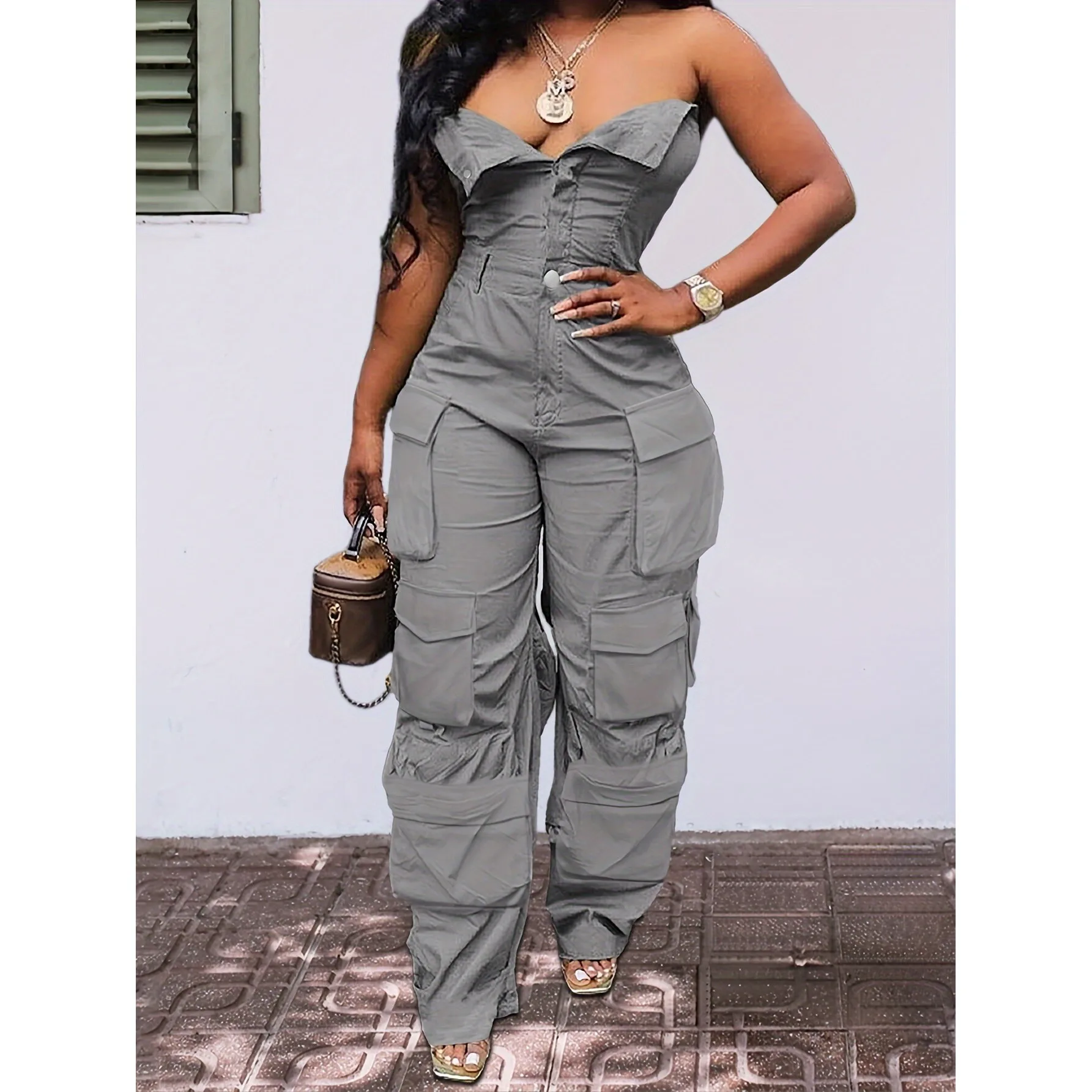 Neutral Style Single Button Jumpsuit Workwear Pants Casual Harajuku Trousers Neutral Gender Spring Season Other Material 100%
Neutral Style Single Button Jumpsuit Workwear Pants Casual Harajuku Trousers Neutral Gender Spring Season Other Material 100%