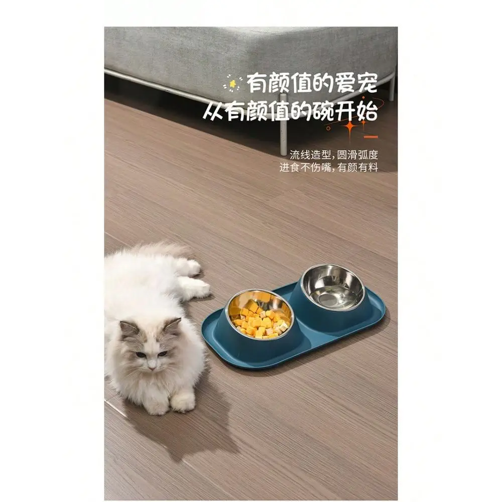 Tilted Cat Double Bowl Set, AntiSpill Durable Stainless Steel Pet Bowl Neck Protective Feeder For Small Dogs Cats 0YGY
Tilted Cat Double Bowl Set, AntiSpill Durable Stainless Steel Pet Bowl Neck Protective Feeder For Small Dogs Cats 0YGY