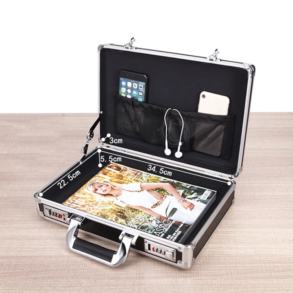 Aluminium Alloy Mini Black Password Box Portable Handheld Suitcase Saving Box Jewelry Storage Metal Safe Code Money
Aluminium Alloy Mini Black Password Box Portable Handheld Suitcase Saving Box Jewelry Storage Metal Safe Code Money