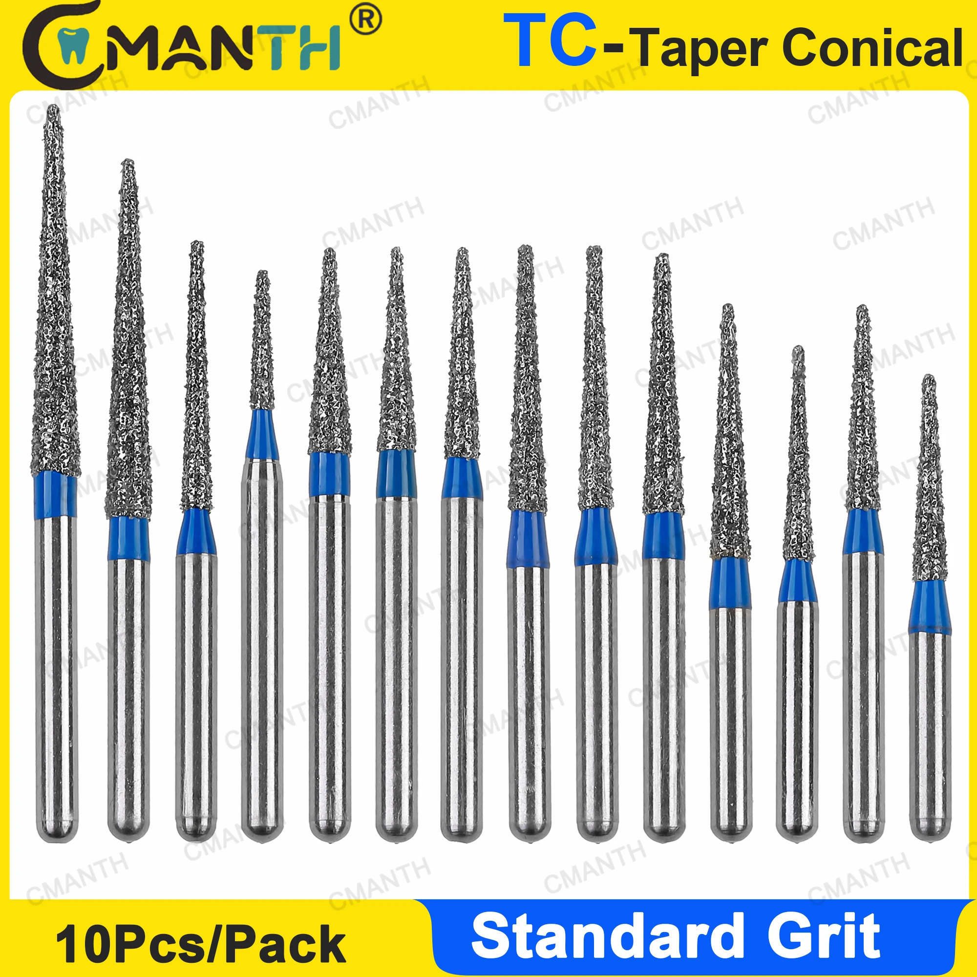 TC Taper Conical Dental Diamond Burs for High Speed Handpiece Dentistry Tooth Seperator Diamond Abrade Crown Cavity Preparation
TC Taper Conical Dental Diamond Burs for High Speed Handpiece Dentistry Tooth Seperator Diamond Abrade Crown Cavity Preparation