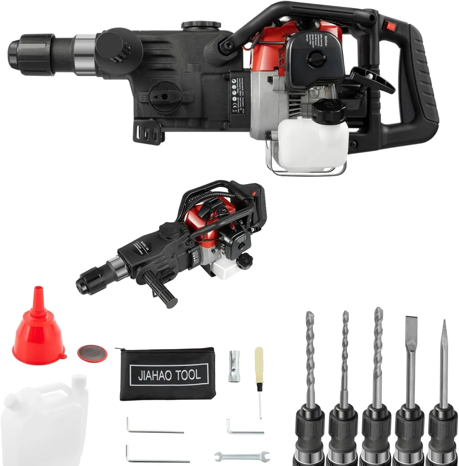 1000W 33CC Demolition Jack Hammer - 2300-4000bpm Impact&30J Energy, 4 Functions(Hammer/Chisel/Drill/Crush) for Concrete
1000W 33CC Demolition Jack Hammer - 2300-4000bpm Impact&30J Energy, 4 Functions(Hammer/Chisel/Drill/Crush) for Concrete