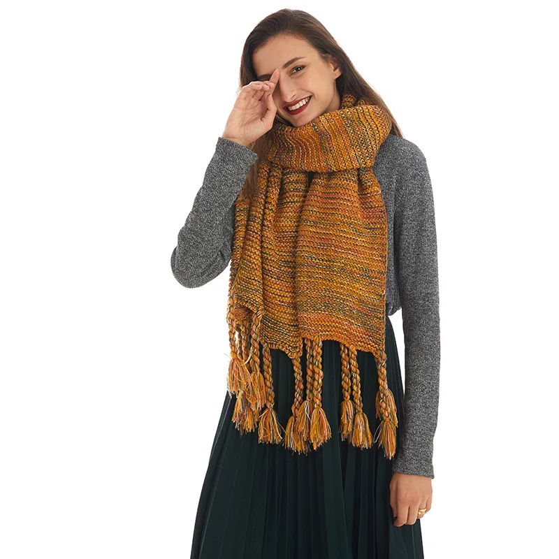 Knitted wool scarf for women in winter new style student long versatile warm high-end scarf
Knitted wool scarf for women in winter new style student long versatile warm high-end scarf