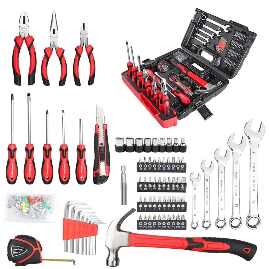 Home Tools Kit, General Basic Household Hand Tool Kit with Plastic Toolbox Storage Case, Integrated Standing Tool Ract, for Coll
Home Tools Kit, General Basic Household Hand Tool Kit with Plastic Toolbox Storage Case, Integrated Standing Tool Ract, for Coll