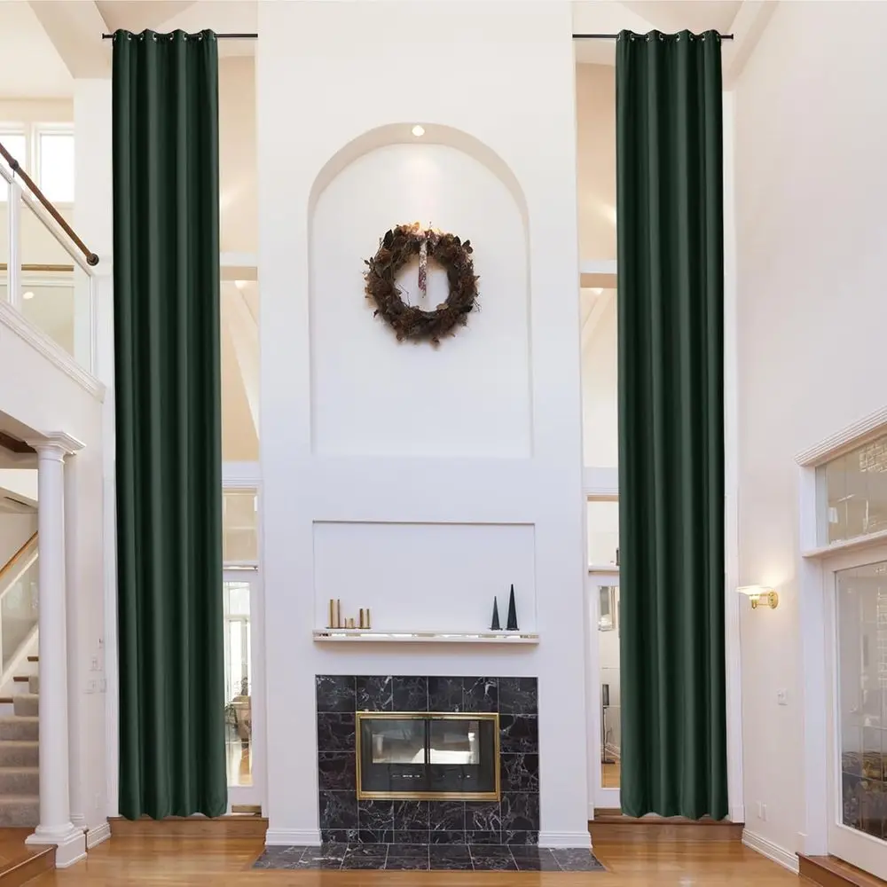 Thick Insulated Velvet Curtains with Grommet Top for High Ceilings, Green, 50 x 216, Set of 2
Thick Insulated Velvet Curtains with Grommet Top for High Ceilings, Green, 50 x 216, Set of 2