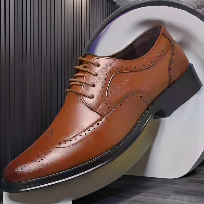 High Quality Height Increase Oxford Dress Shoes Men Genuine Cow Leather Suit Shoes Lift Brogues Wedding Formal Elevator Shoes
High Quality Height Increase Oxford Dress Shoes Men Genuine Cow Leather Suit Shoes Lift Brogues Wedding Formal Elevator Shoes