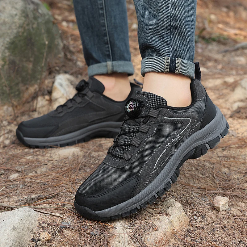 Men's Outdoor Rotating Buckle Convenient Mesh Breathable Leather Splice Comfortable Hiking Mountaineering Shoes
Men's Outdoor Rotating Buckle Convenient Mesh Breathable Leather Splice Comfortable Hiking Mountaineering Shoes