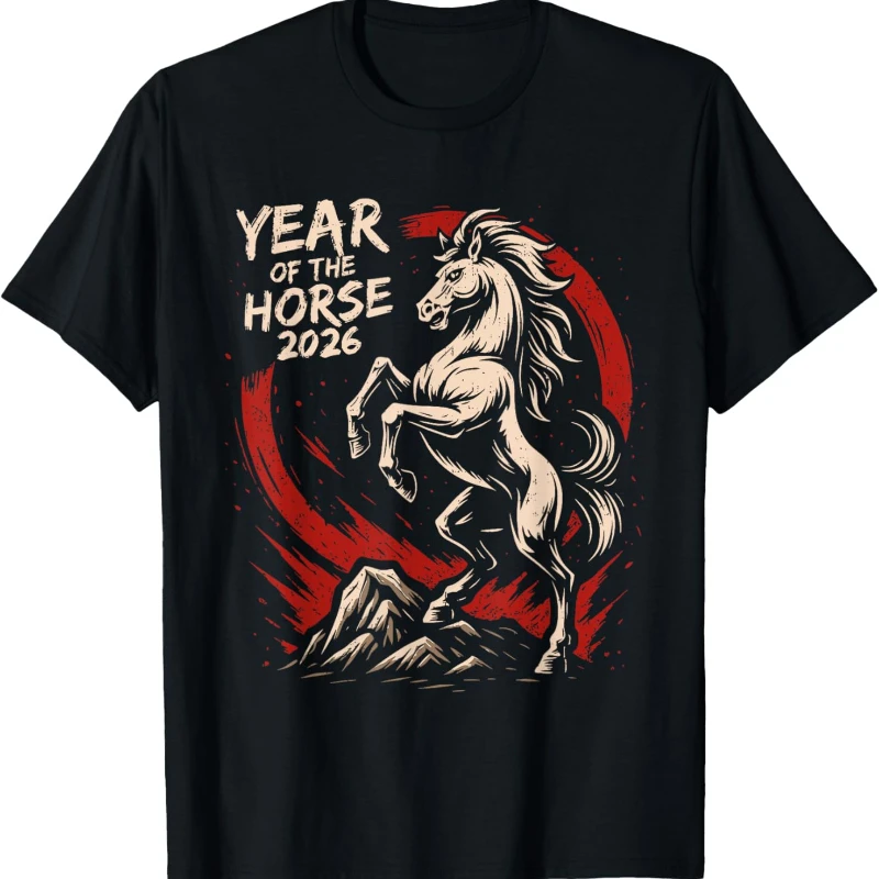 Chinese New Year 2026 Year of The Horse Lunar New Year Unisex T-Shirt Cotton Crewneck Printed T-shirt Tops Graphic Pullovers
Chinese New Year 2026 Year of The Horse Lunar New Year Unisex T-Shirt Cotton Crewneck Printed T-shirt Tops Graphic Pullovers