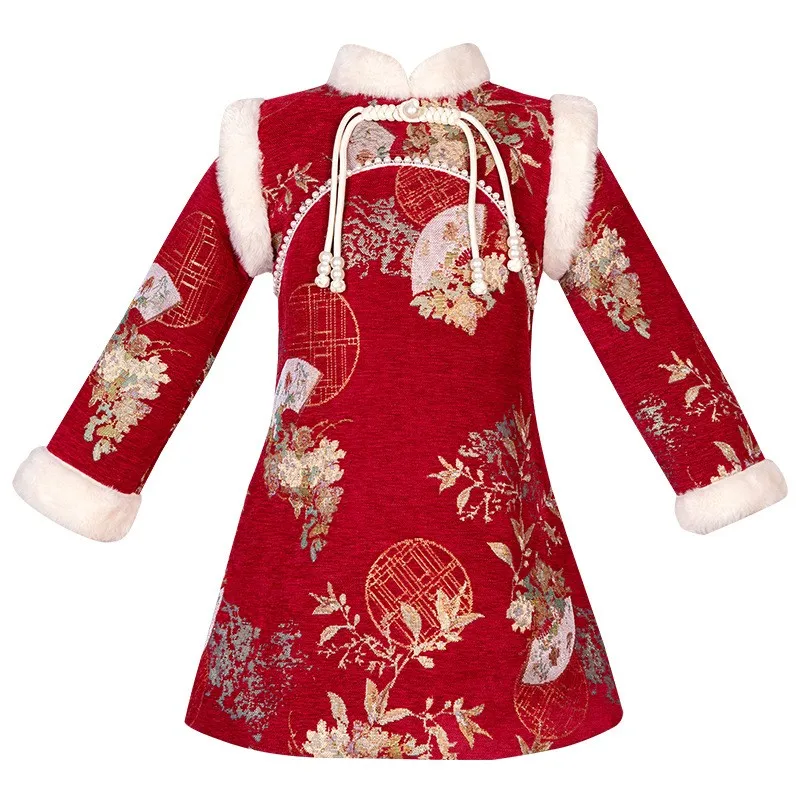Милое зимнее новое теплое платье Cheongsam Hanfu для маленьких девочек в стиле ретро, китайское Ципао, детское платье в подарок на Рождество, день рождения, новогодняя одежда
Милое зимнее новое теплое платье Cheongsam Hanfu для маленьких девочек в стиле ретро, китайское Ципао, детское платье в подарок на Рождество, день рождения, новогодняя одежда