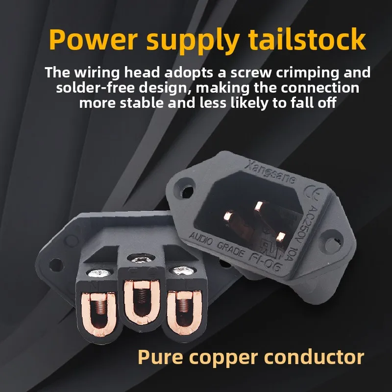 Fever grade fire-resistant PC power supply tailstock plug gold-plated rhodium plated pure purple copper
Fever grade fire-resistant PC power supply tailstock plug gold-plated rhodium plated pure purple copper