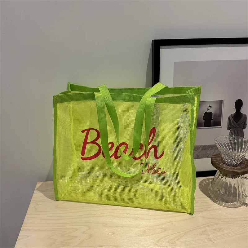 Mesh Transparent Shopping Bag Tote Bags for Women Large Capacity Summer Beach Bag, Fashionable Versatile Shopping Bags Сумка Sac
Mesh Transparent Shopping Bag Tote Bags for Women Large Capacity Summer Beach Bag, Fashionable Versatile Shopping Bags Сумка Sac