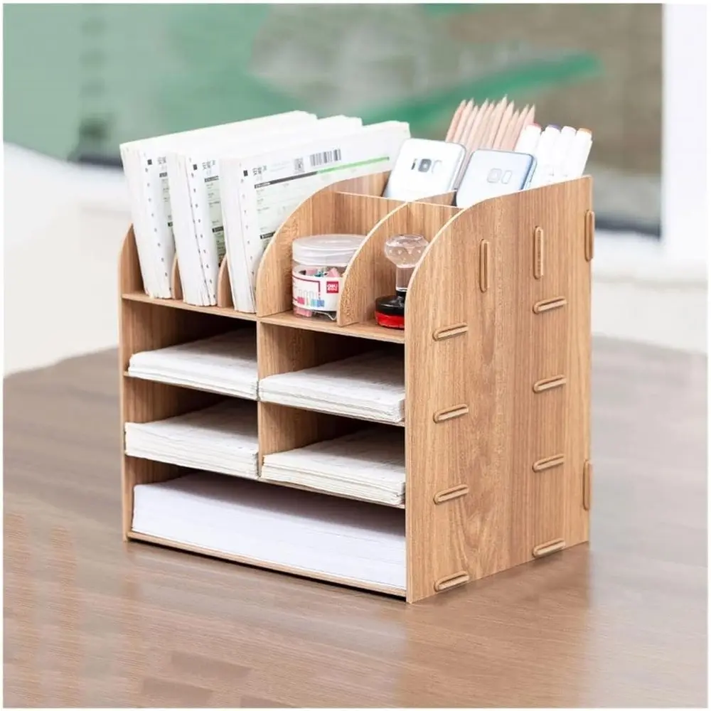 4-х уровневый деревянный настольный органайзер: просторный держатель для файлов и документов для офиса
4-х уровневый деревянный настольный органайзер: просторный держатель для файлов и документов для офиса