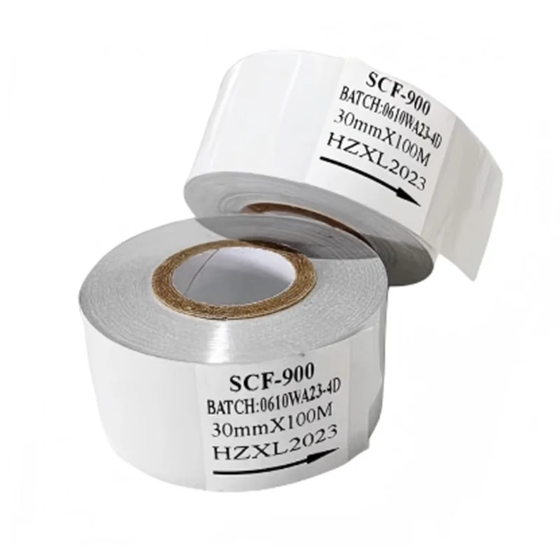 SCF-900 Thermal Transfer Ribbon, White Gold Silver Circular Coding Ribbon for Date Batch Thermal Printing
SCF-900 Thermal Transfer Ribbon, White Gold Silver Circular Coding Ribbon for Date Batch Thermal Printing