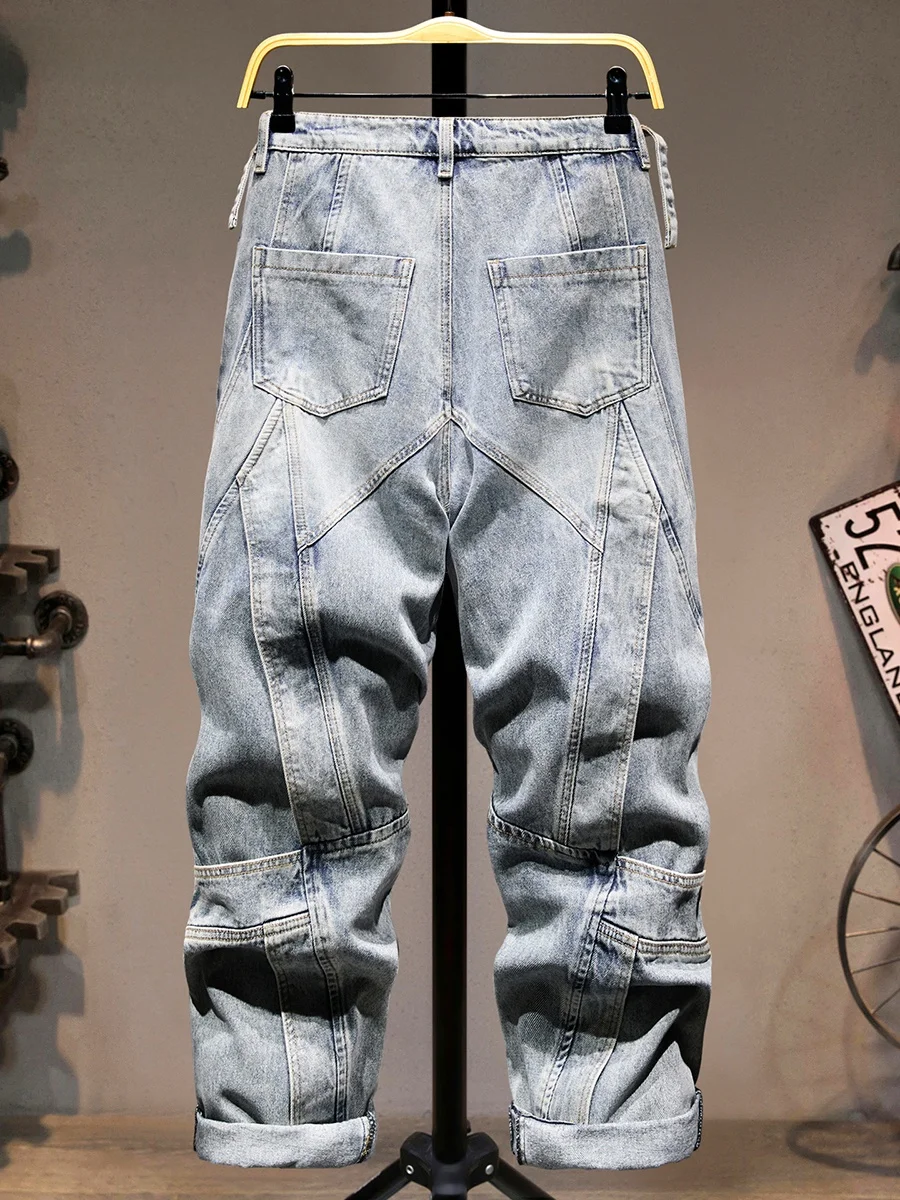 Новые мужские джинсы 2025 года: модные, свободные, прямые, с широкими штанинами, в стиле пэчворк, повседневные, из смесового хлопка и полиэстера
Новые мужские джинсы 2025 года: модные, свободные, прямые, с широкими штанинами, в стиле пэчворк, повседневные, из смесового хлопка и полиэстера