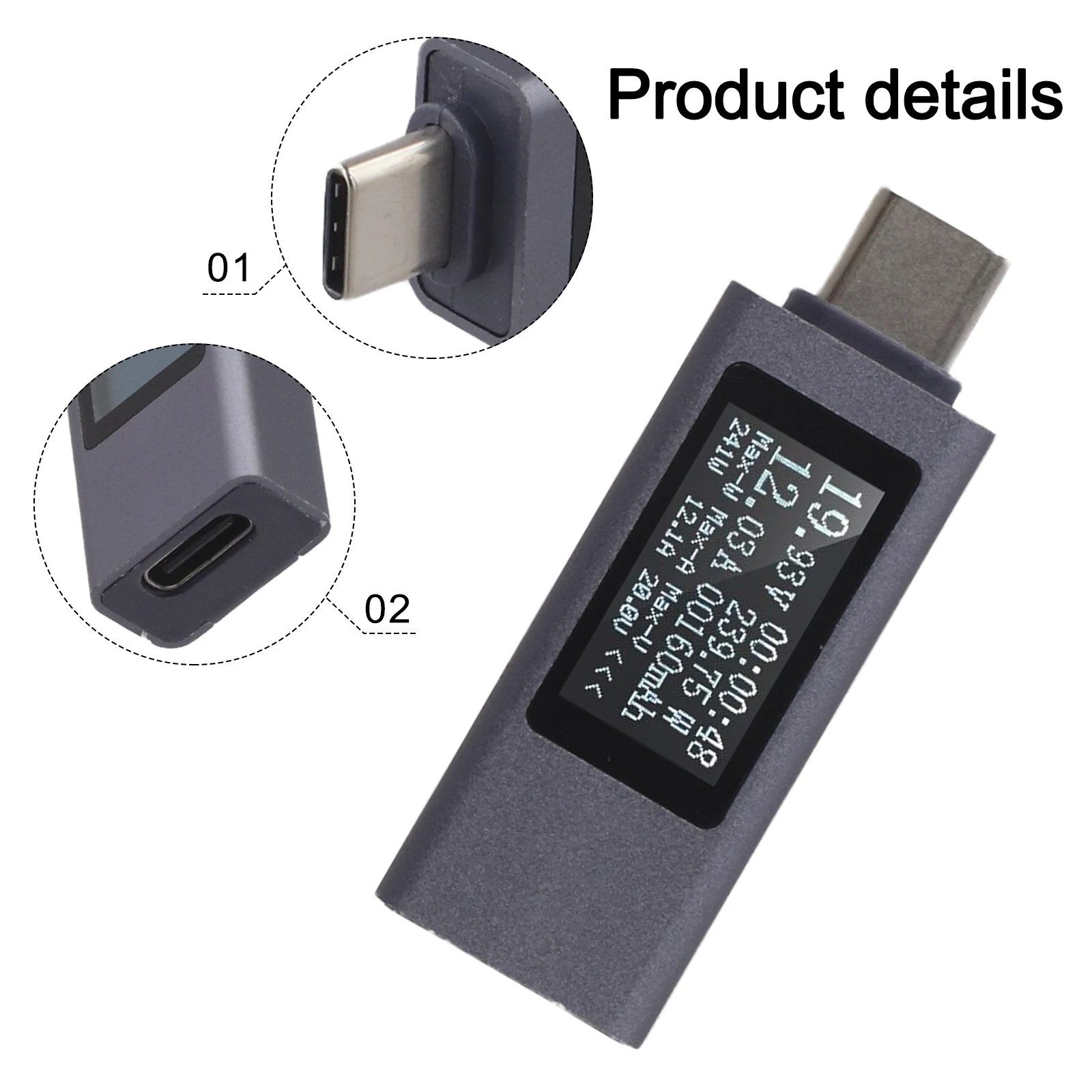 Voltage Tester USB C Tester 38*16.5*9mm USB C Digital Multimeter Device High-Precision Testing Dual Display Modes
Voltage Tester USB C Tester 38*16.5*9mm USB C Digital Multimeter Device High-Precision Testing Dual Display Modes